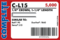 Narrow Crown Staples (C-L15)