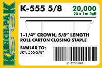 Klinch-Pak Roll Staples (K-555-5/8)